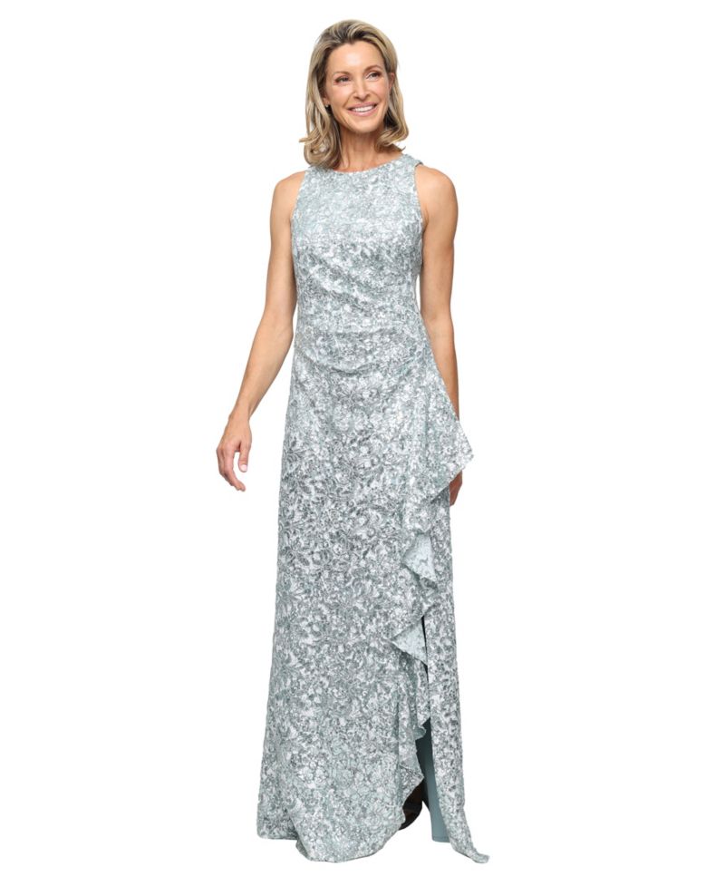 Petite Sleeveless Corded Ball Gown