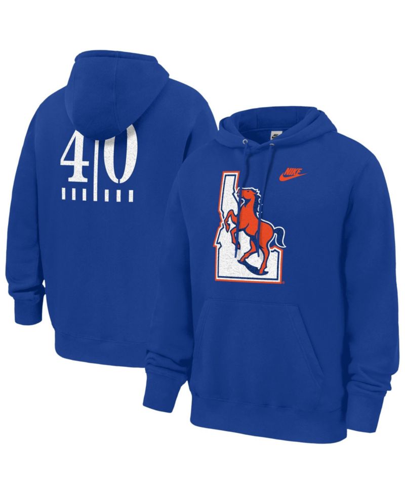 Men's Royal Boise State Broncos 40 Years of Blue Turf Club Fleece Hoodie