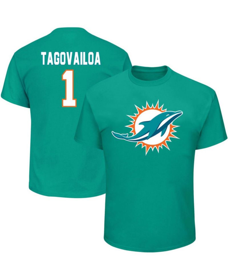 Men's Big and Tall Tua Tagovailoa Aqua Miami Dolphins Eligible Receiver Iii Name & Number T-shirt