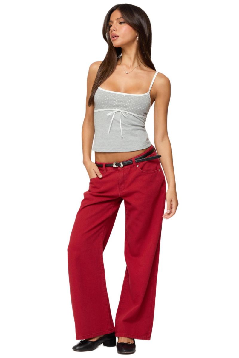 Women's Rhoda Contrast Polka Dot Tank Top