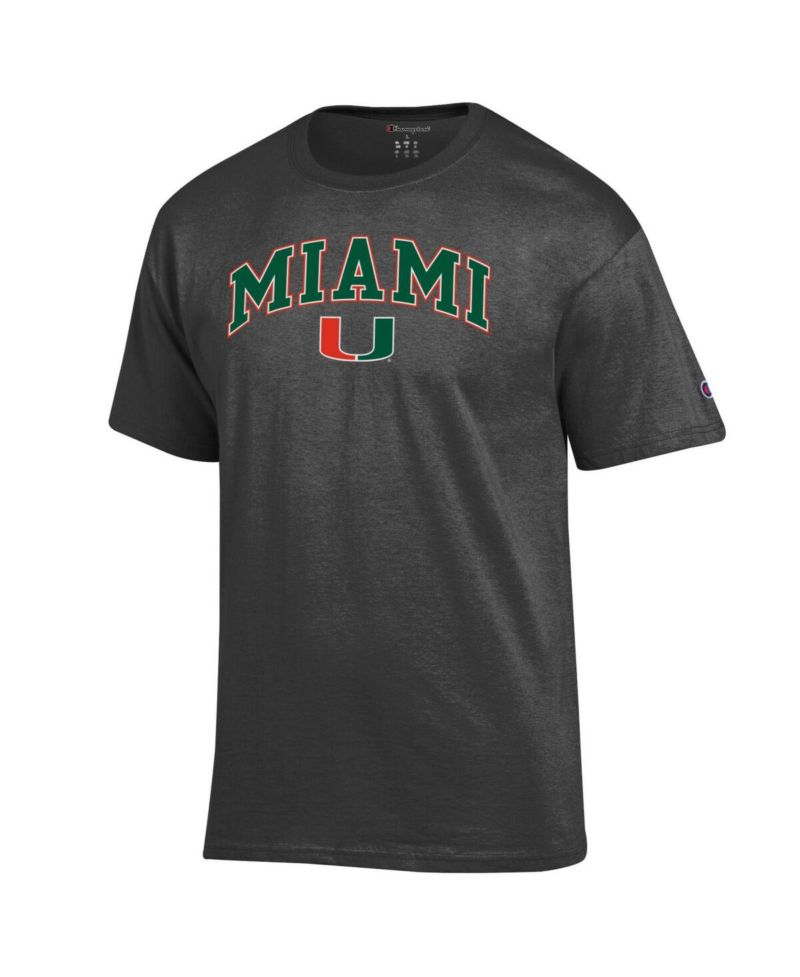 Men's Orange Miami Hurricanes Arched Logo T-Shirt