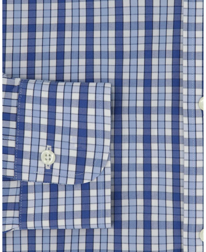 Men's Regular-Fit Check Pinpoint Dress Shirt
