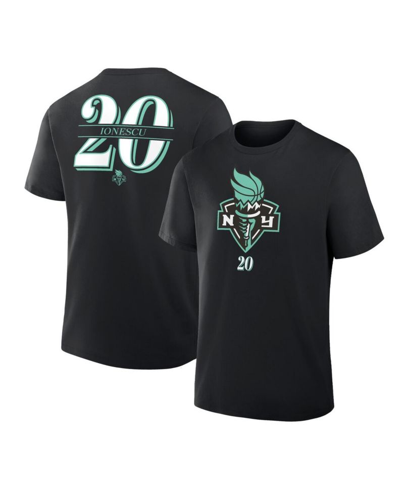 Men's Sabrina Ionescu Black New York Liberty In The Paint Name & Number T-Shirt