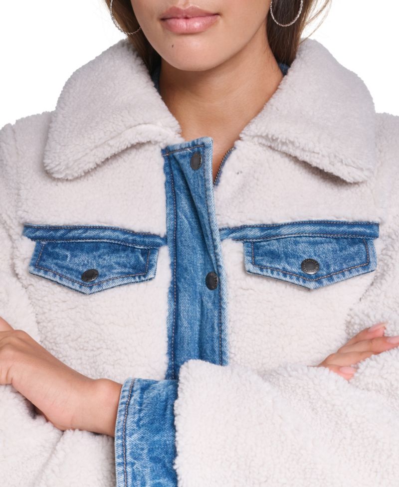 Women's Denim Sherpa Quilted-Lined Jacket