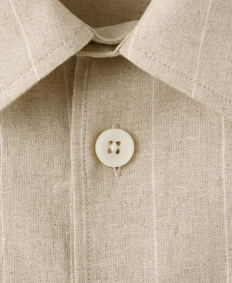 Men's Linen and Cotton Blend Striped Shirt