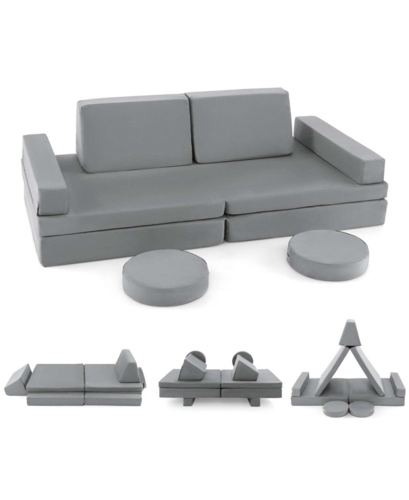 Kids Play Sofa Set Modular Convertible Foam Folding Couch Toddler