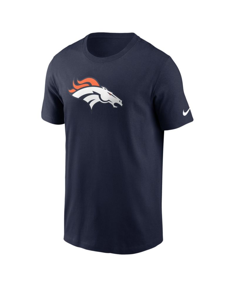Men's Denver Broncos Logo Essential Screen Print Crewneck T-Shirt