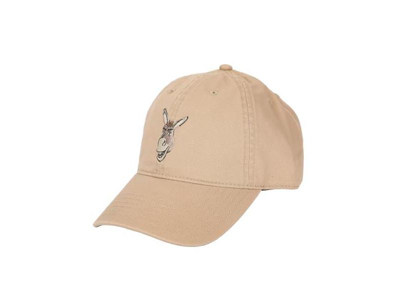 Men's Embroidered Donkey Face Tan Unstructured Baseball Cap