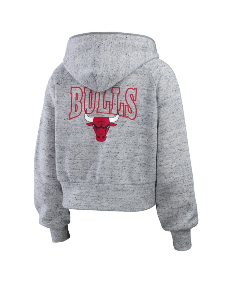 Women's Heather Gray Chicago Bulls Speckled Radiator Full-Zip Hoodie