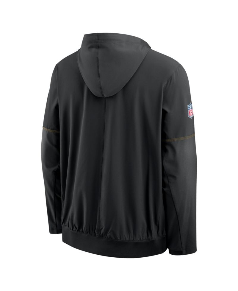 Men's Black Pittsburgh Steelers Sideline Logo Glory Anorak Half-Zip Hoodie