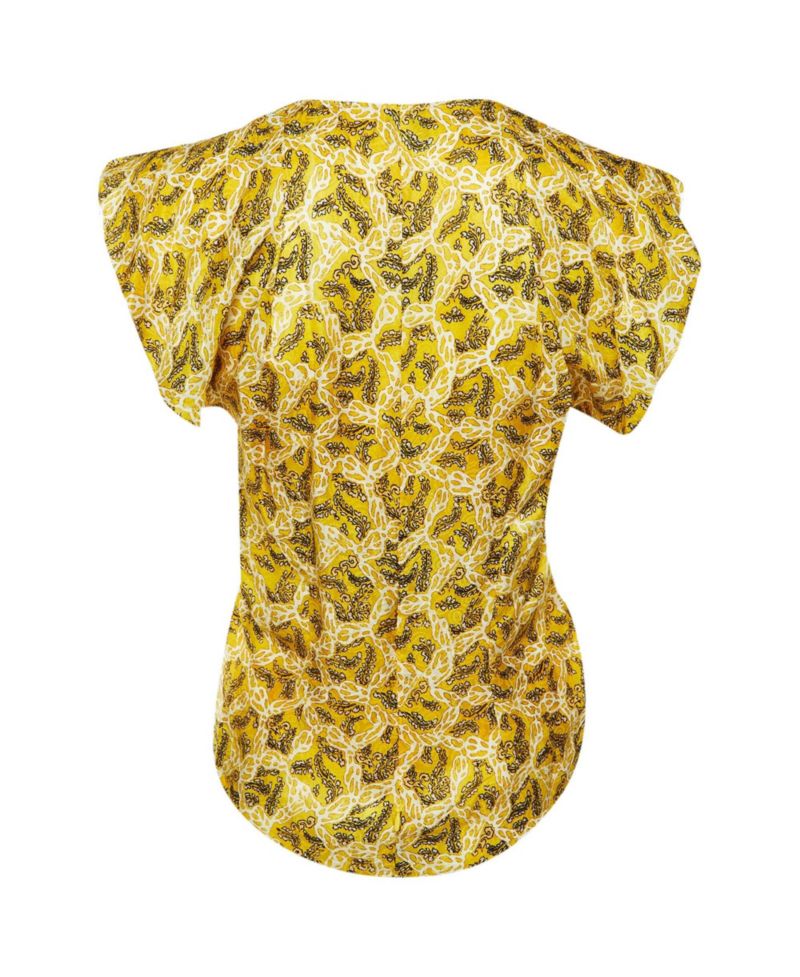 Women's Lonea Ruched Silk V-Neck Top