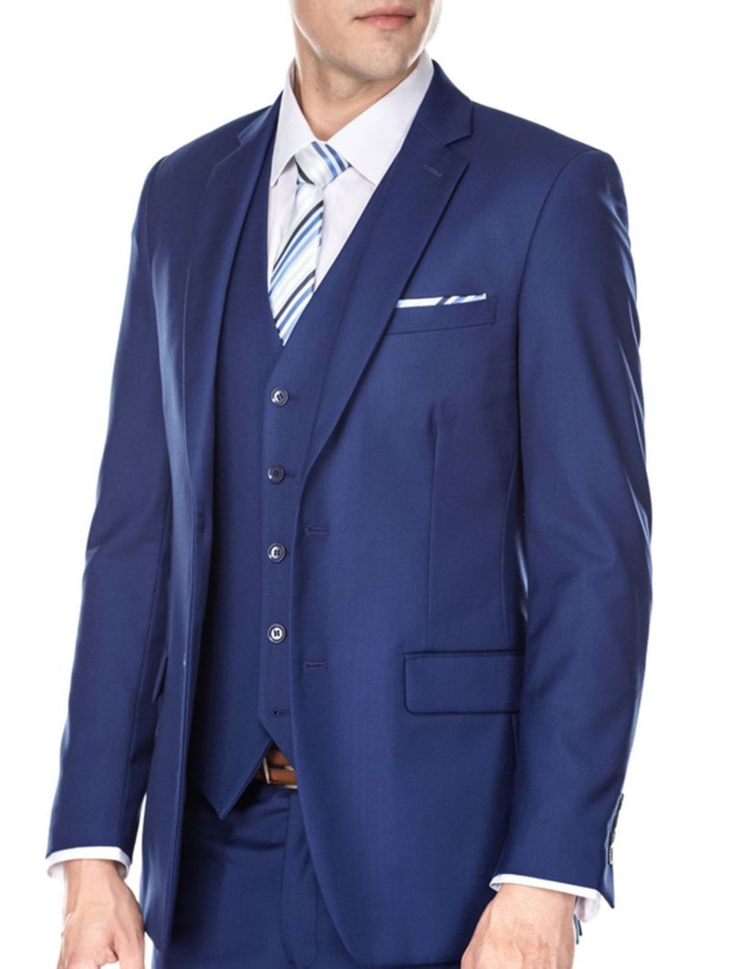 Men's 3-Piece Premium Vested 3-Piece Slim Fit Suit