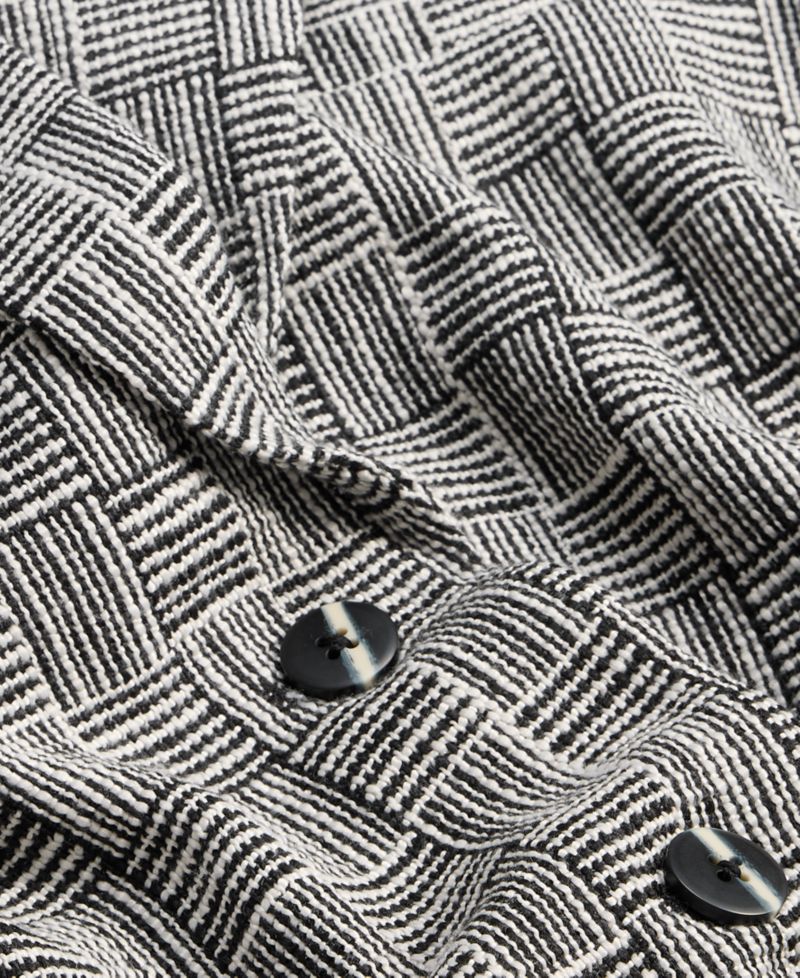 Women's Oversized Houndstooth Plaid Statement Blazer