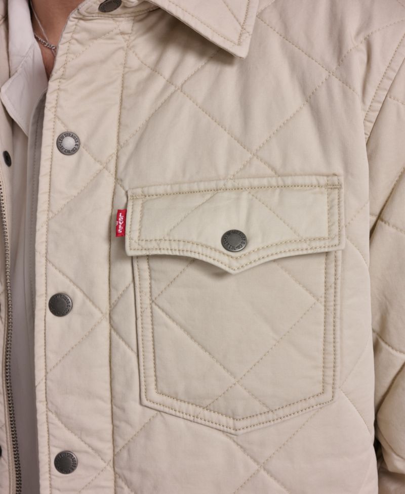 Men's Quilted Zippered Western Shirt Jacket