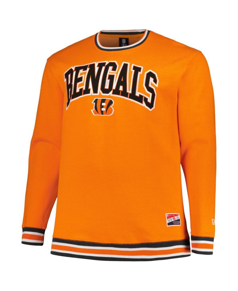 Men's Orange Cincinnati Bengals Big & Tall Pullover Sweatshirt