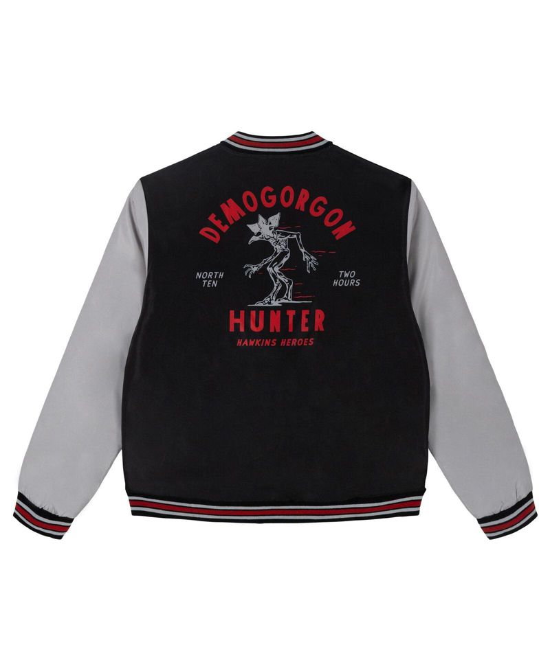 Demogorgon Boys' Zip-Up Varsity Bomber Jacket