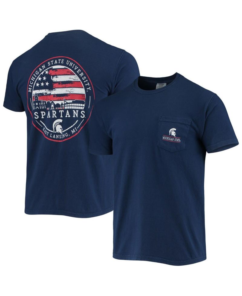 Men's Navy Michigan State Spartans Campus Americana T-Shirt