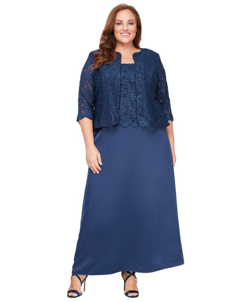 Plus Size Lace Dress & Jacket