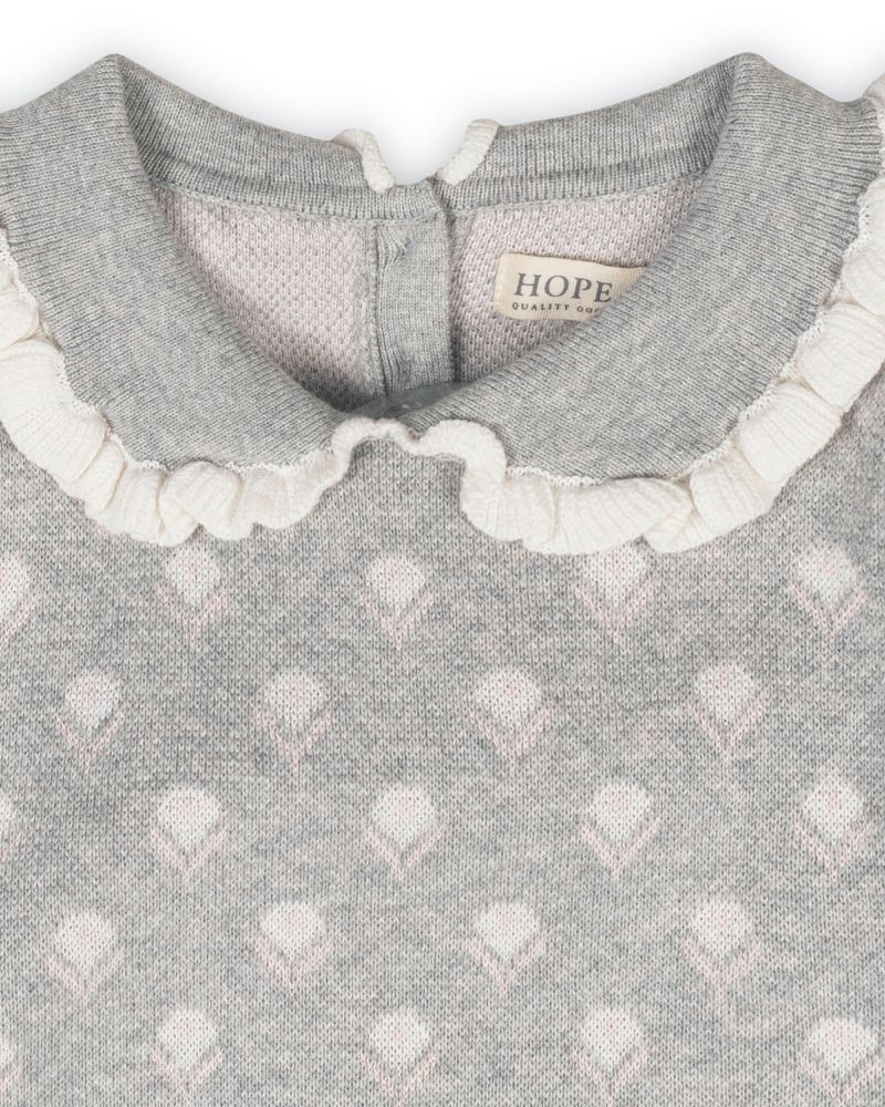 Hope and Henry Little and Big Girls' Organic Long Sleeve Peter Pan Collar Sweater