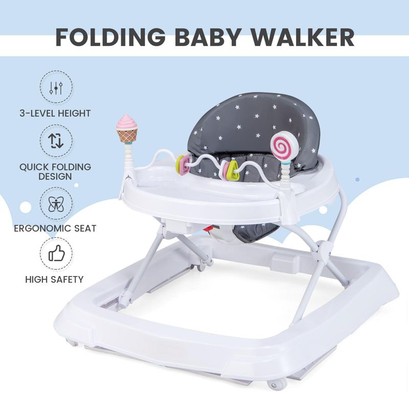 Baby Adjustable-Height Foldable Walker