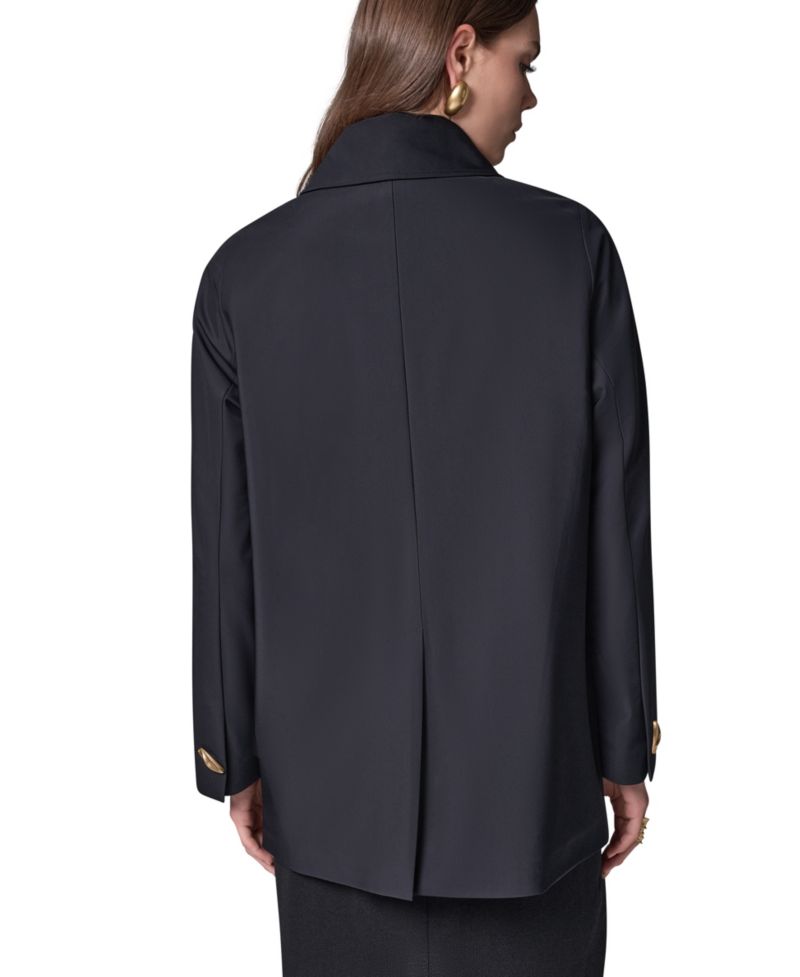Women's Buttoned Water-Resistant Lined Raincoat