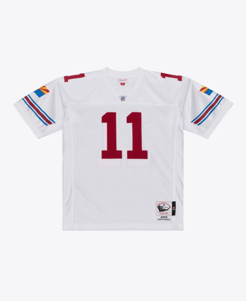 Men's Mitchell Ness Larry Fitzgerald White Arizona Cardinals 2004 Authentic Throwback Jersey