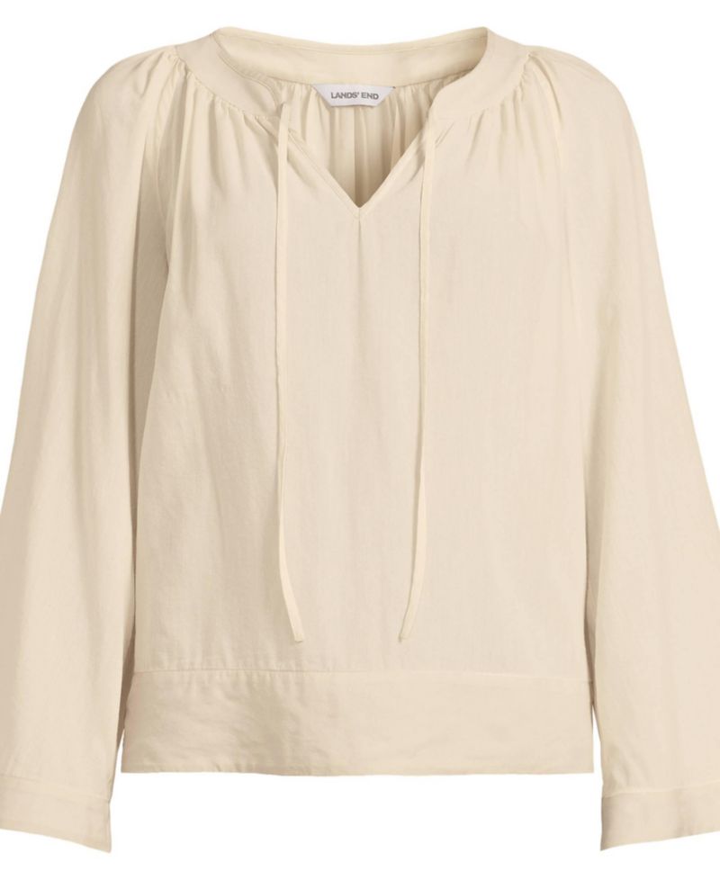 Women's Voile Tie Neck Poet Blouse