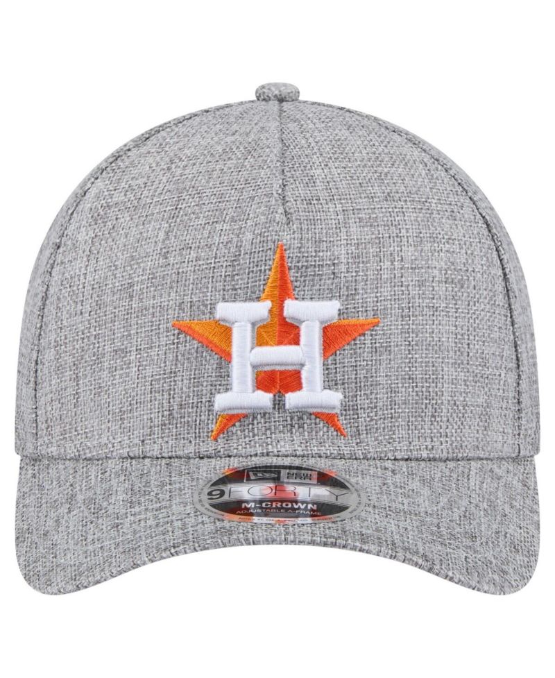 Men's Gray Houston Astros Cotton Weave M-Crown A-Frame 9FORTY Adjustable Hat