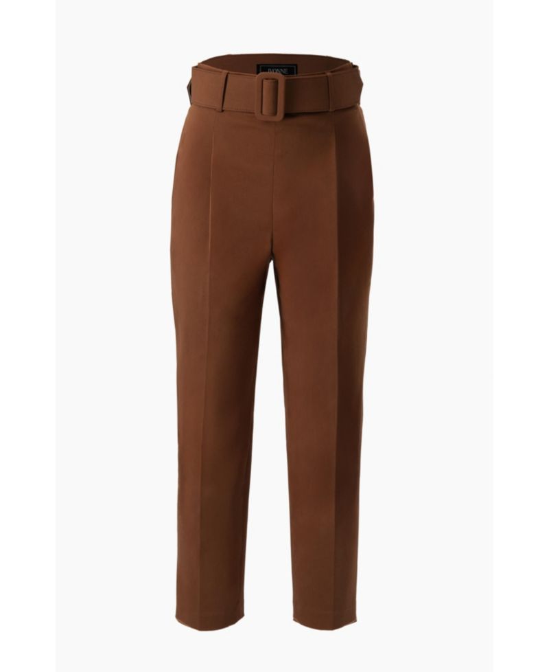 Women's Straight-Leg Gabardine Pants with Belt