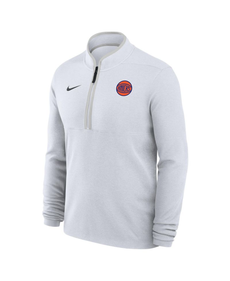 Men's White New York Knicks Dri-FIT Victory Quarter-Zip Pullover