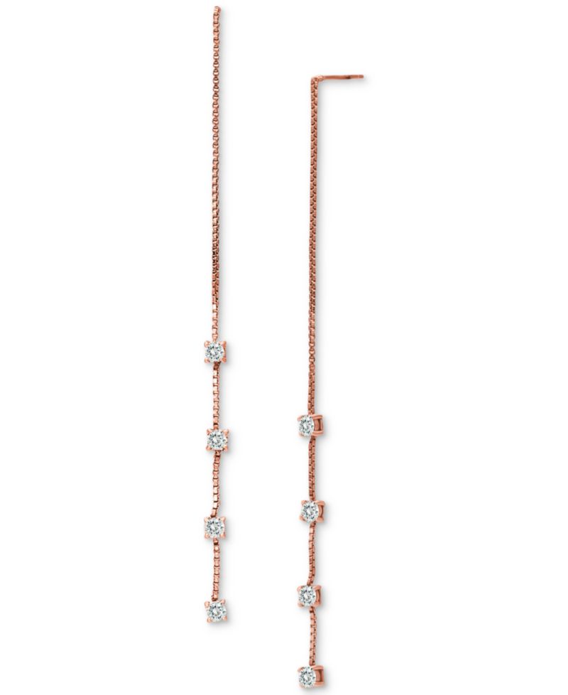 Cubic Zirconia Threader Earrings