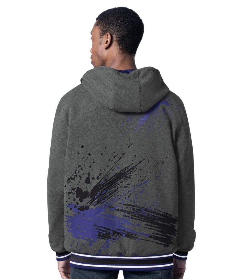 Men's Purple/Charcoal Baltimore Ravens Dual Threat Reversable Full-Zip Hooded Jacket