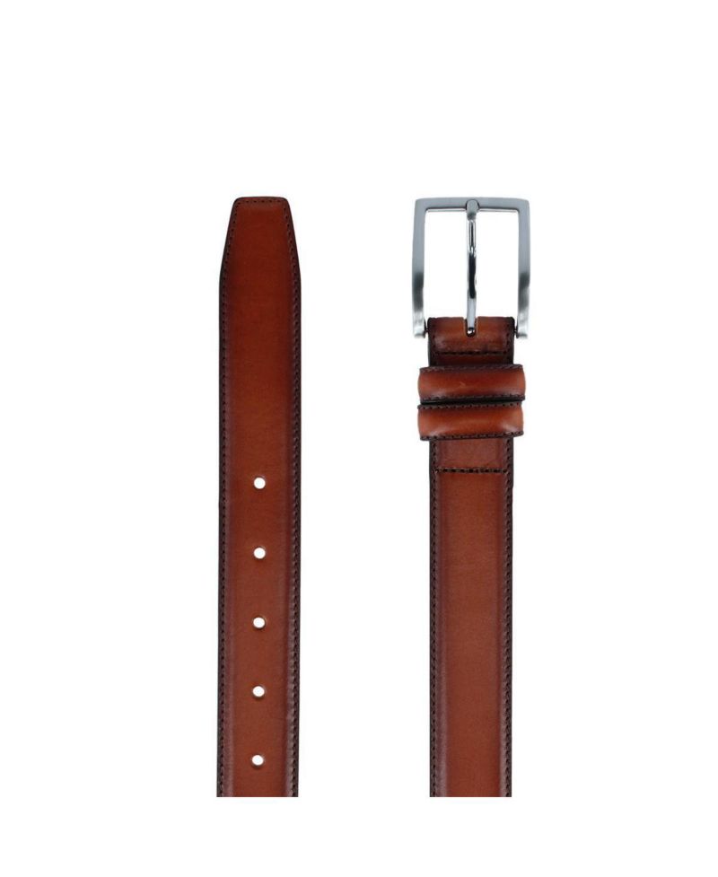 Men's Malik Burnished Feather Edged 32mm Leather Belt