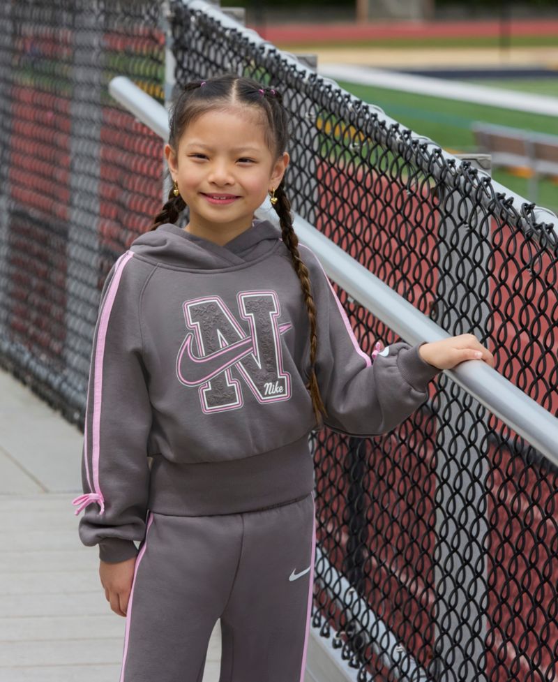Girls' 4-6X Bow-Detail Long-Sleeve Graphic Hoodie