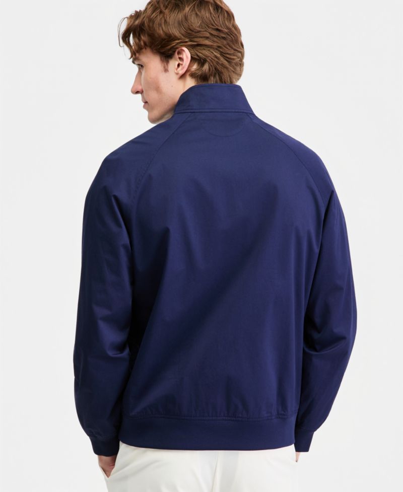Men's Cotton-Blend Harrington Mock-Neck Jacket