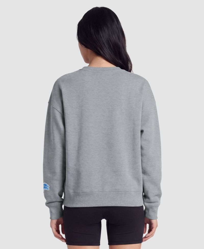 Detroit Lions Women's Contrast Lined Sweatshirt - Heather Gray