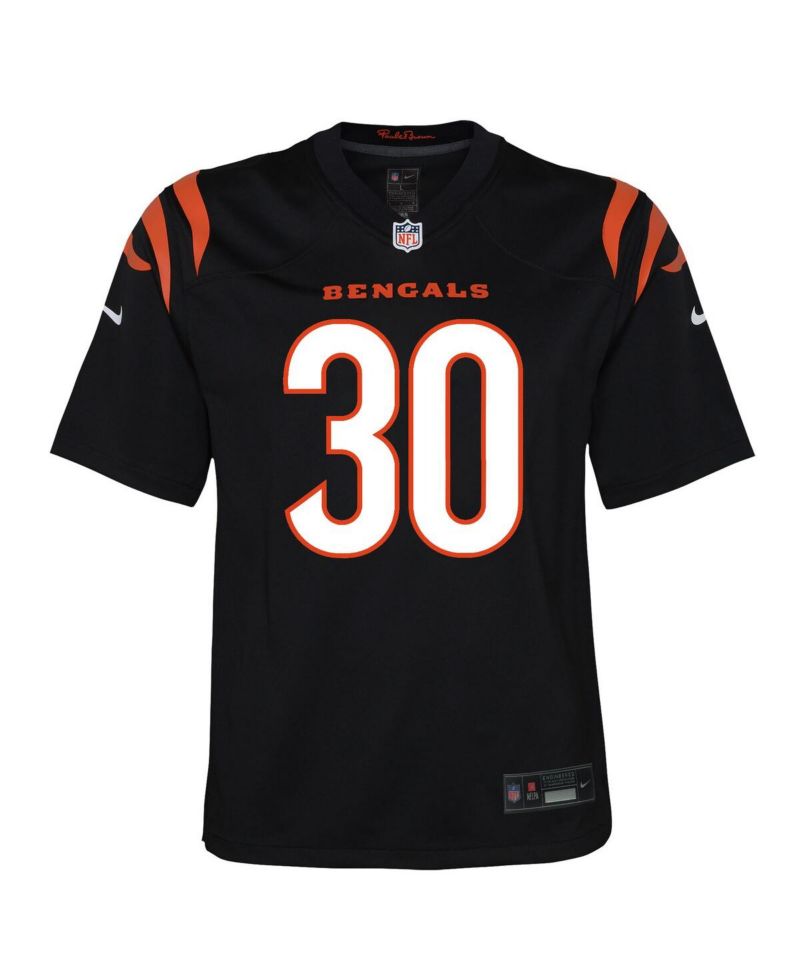 Big Boys and Girls Chase Brown Black Cincinnati Bengals Team Game Jersey