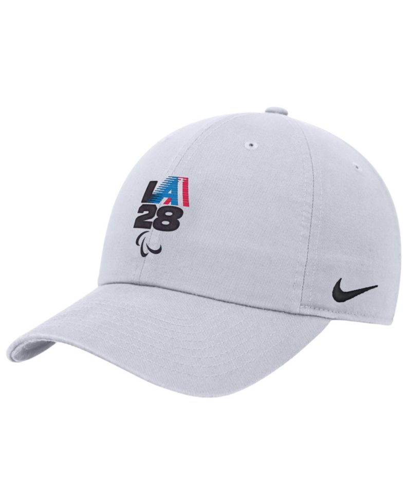 Big Boys and Girls White LA28 Summer Paralympics Retro Stripes Club Adjustable Hat