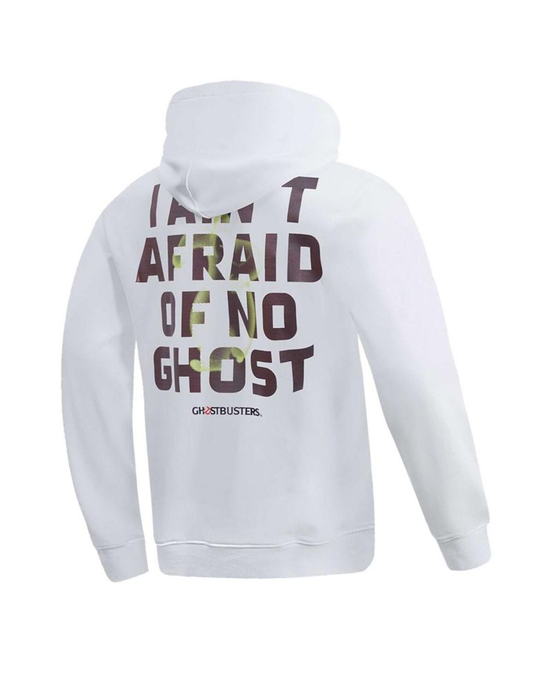 Men's and Women's White Ghostbusters I Ain't Afraid Of No Ghost Pullover Hoodie