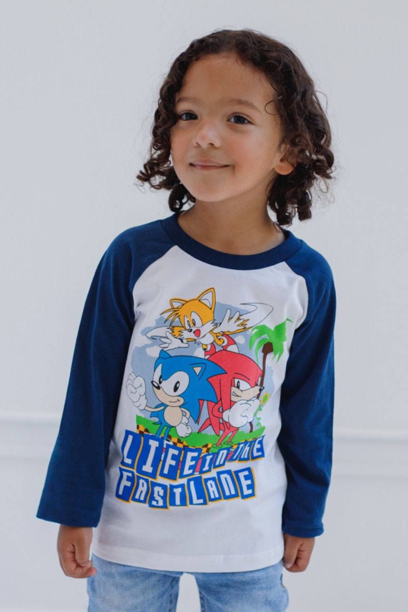 Little Boys Sonic the Hedgehog Tails Knuckles 2 Pack T-Shirts Toddler|Child 4-20