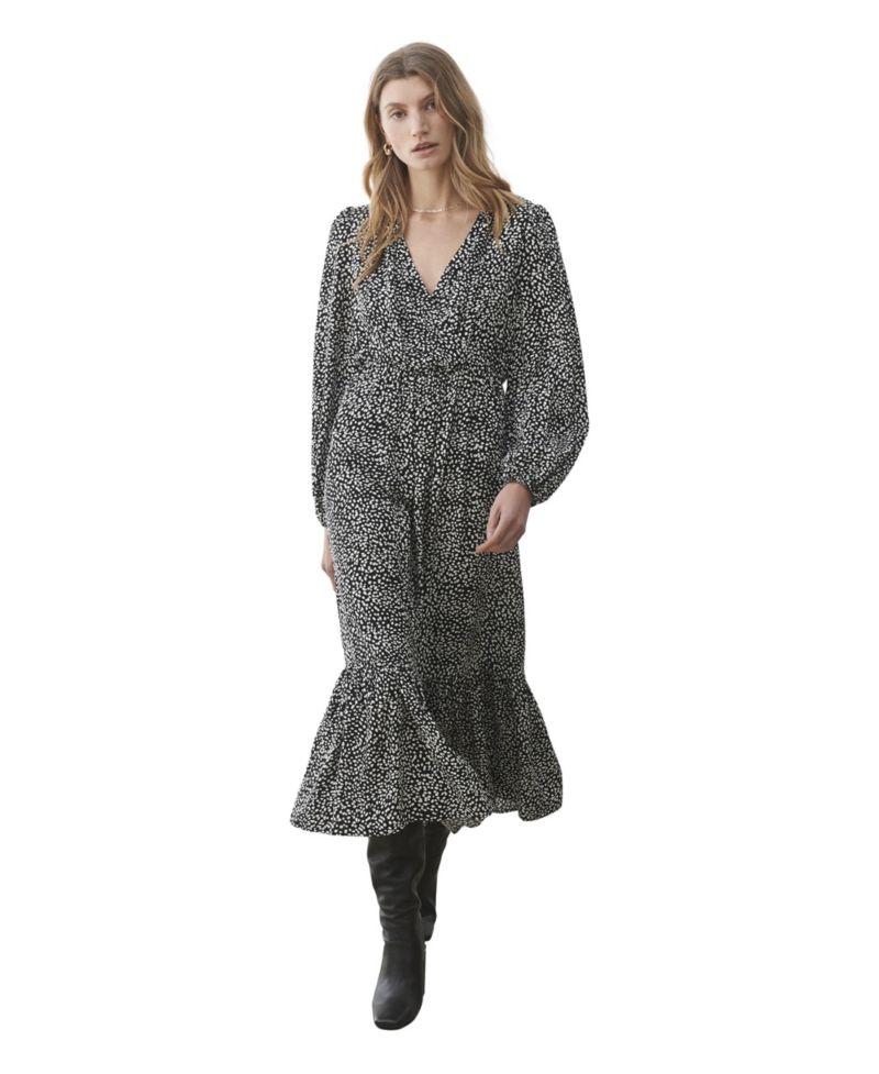 Women's Suzie Animal-Print Long-Sleeve Wrap Midi Dress