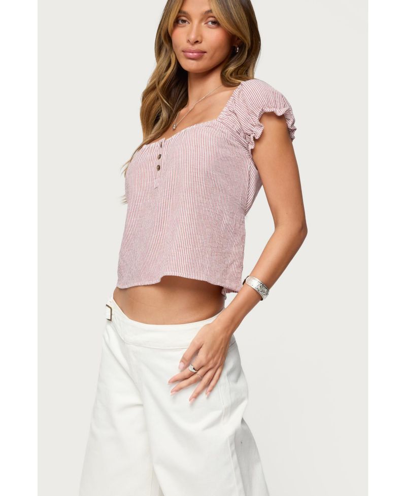 Women's Rhory Pinstripe Babydoll Top