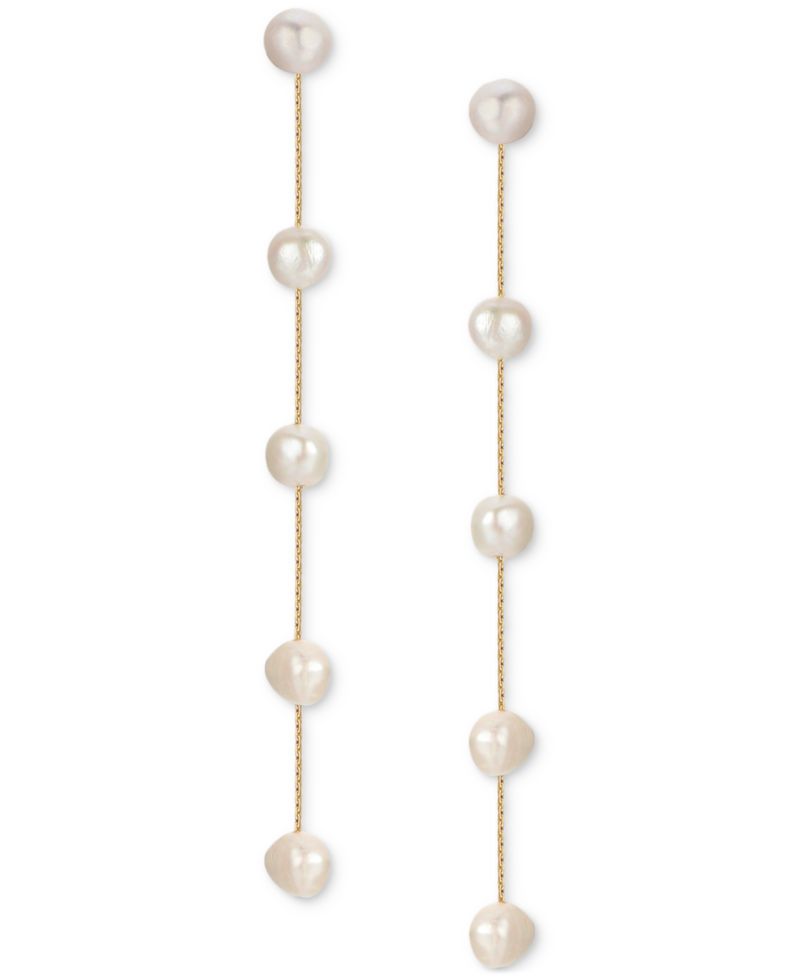Imitation Pearls Earrings Dripping in 18K Gold Plating