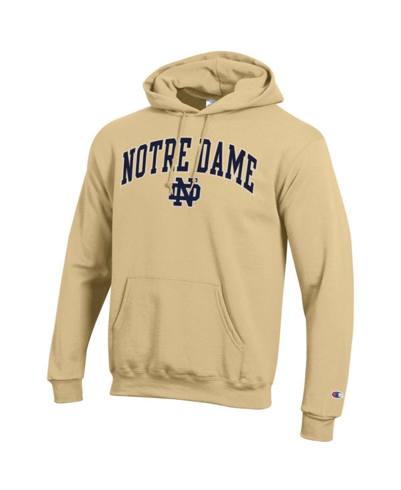 Men's Navy Notre Dame Fighting Irish Arched Logo Fleece Pullover Hoodie