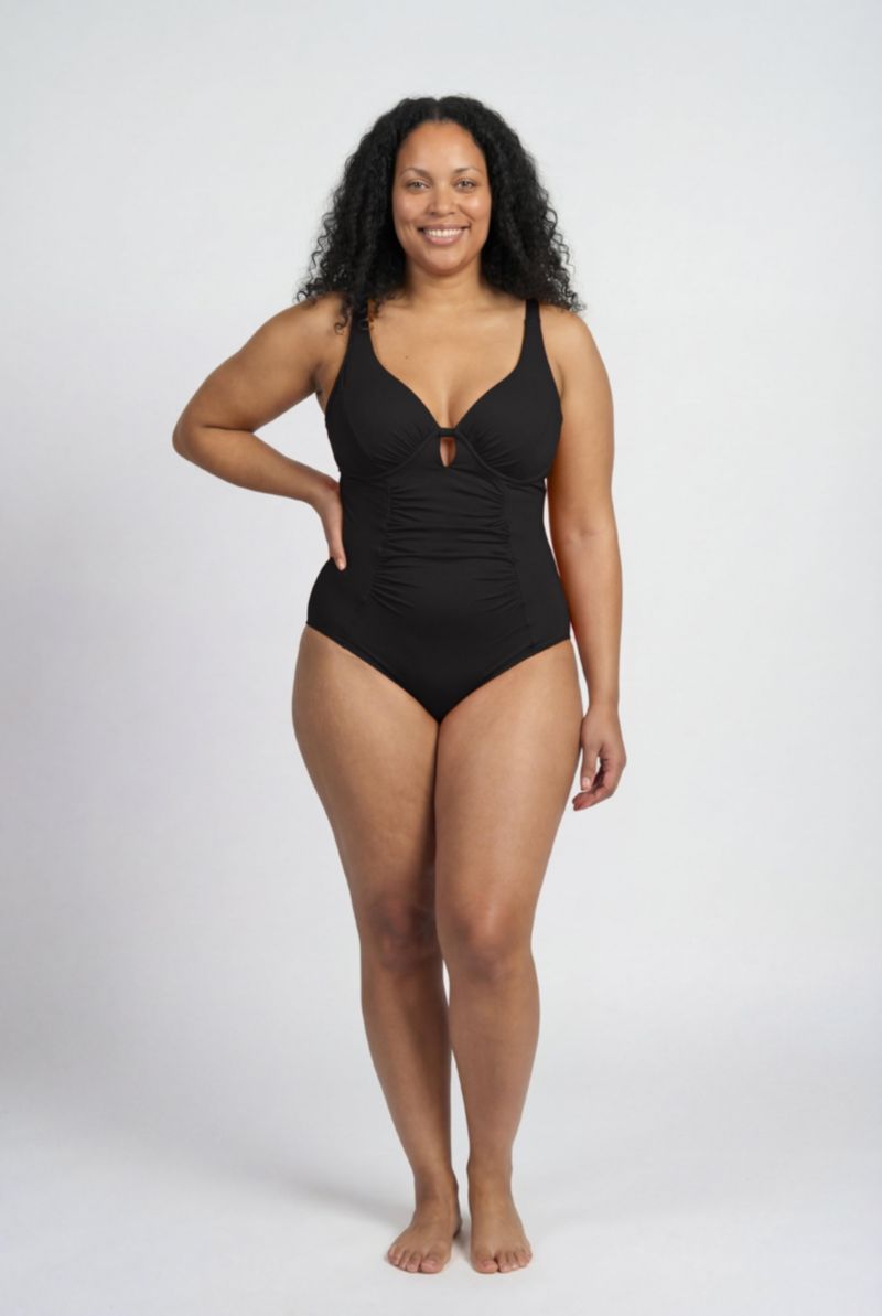 Women's Shirred Underwire One Piece Swimsuit