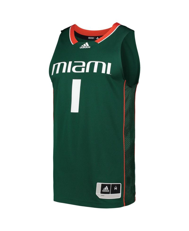 Men's Number 1 Miami Hurricanes Team Swingman Basketball Jersey