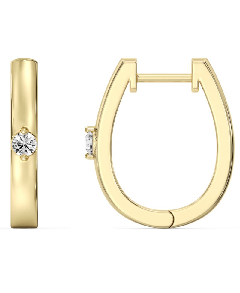 Lab-Grown Diamond Hoop Earrings (1/10 ct. t.w.) in 14k Yellow Gold-Plated Sterling Silver