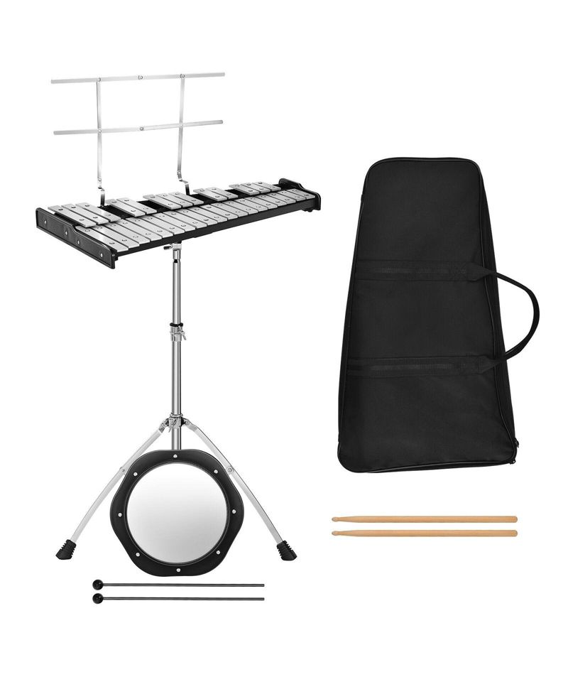 32-Note Glockenspiel Xylophone Percussion Bell Kit with Adjustable Stand