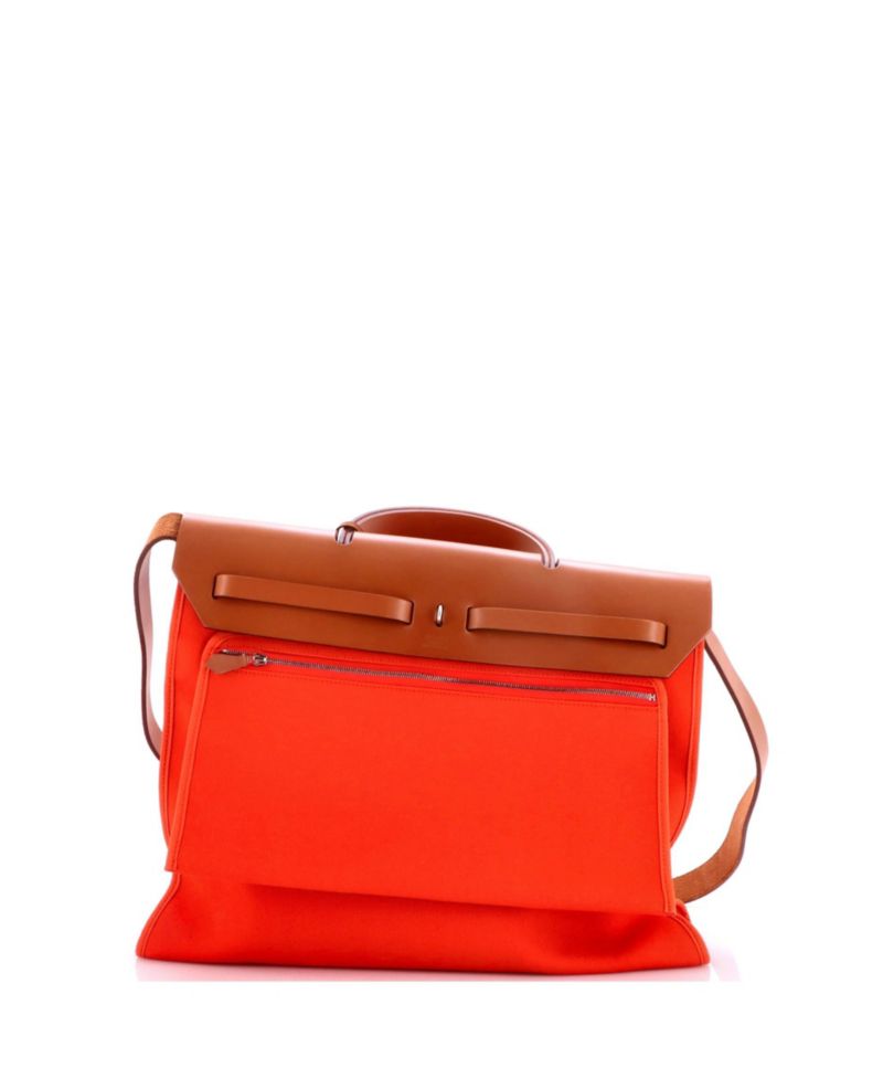Pre-Owned HERMES Pre-Owned Hermes 39 Herbag Zip Leather and Toile