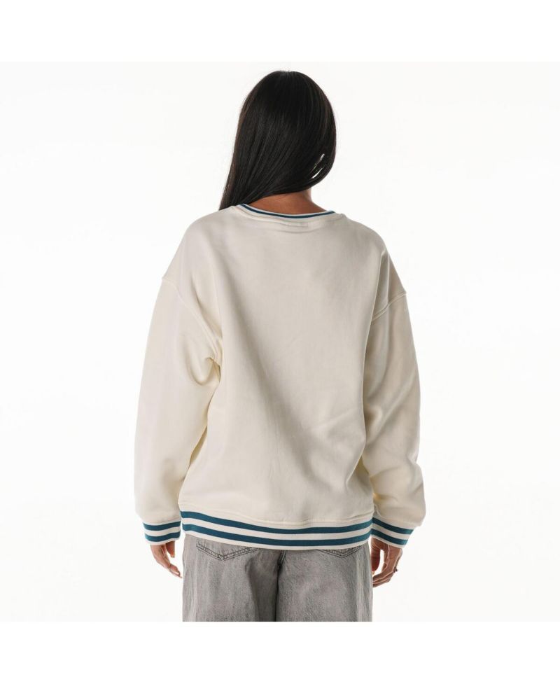 Women's Cream Philadelphia Eagles Oversized Vintage French Terry Sweatshirt
